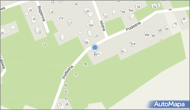 Żarki-Letnisko, Podleśna, 53, mapa Żarki-Letnisko