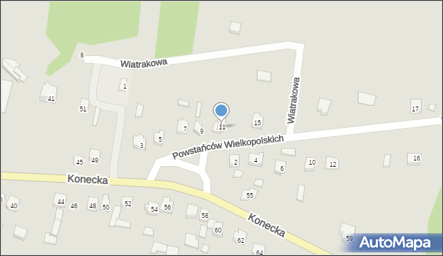 Żarnów, Powstańców Wielkopolskich, 11, mapa Żarnów