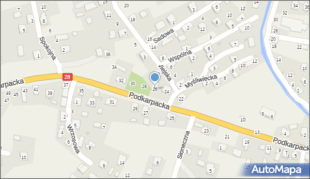 Zarszyn, Podkarpacka, 26, mapa Zarszyn