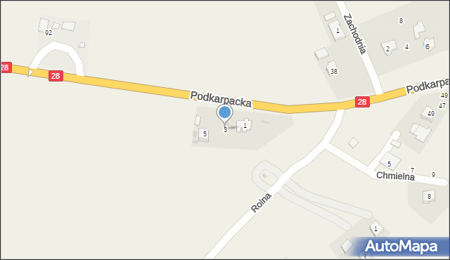 Zarszyn, Podkarpacka, 3, mapa Zarszyn