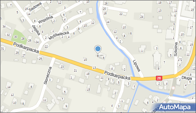 Zarszyn, Podkarpacka, 8, mapa Zarszyn