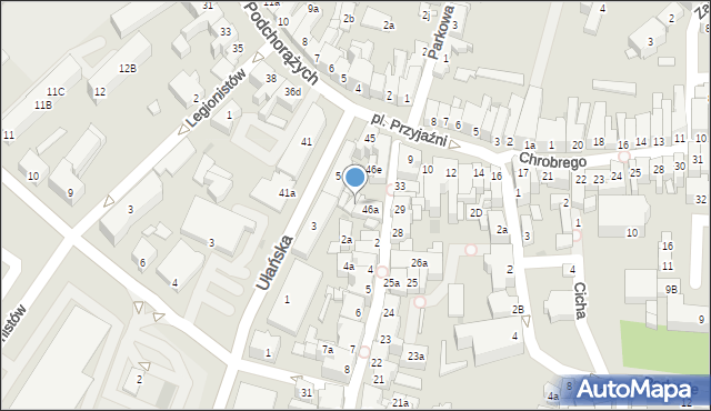Żary, Podchorążych, 46b, mapa Żary