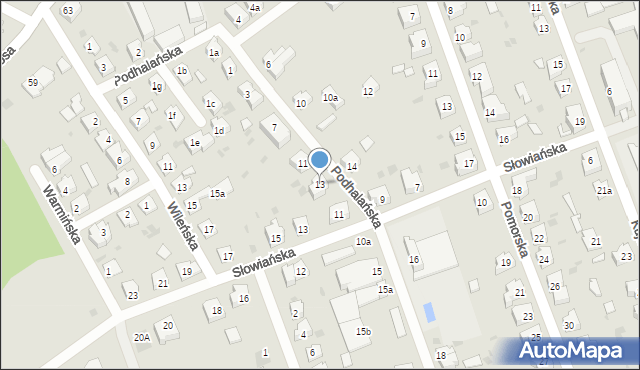 Żary, Podhalańska, 13, mapa Żary