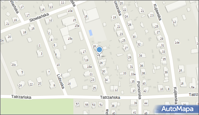 Żary, Podhalańska, 24, mapa Żary