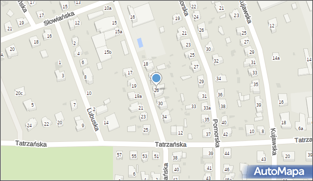 Żary, Podhalańska, 26, mapa Żary