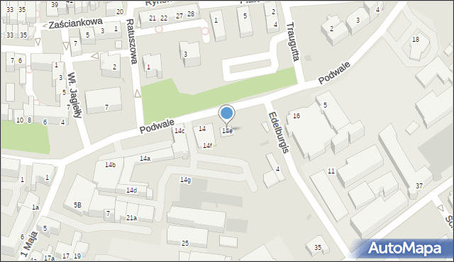 Żary, Podwale, 14e, mapa Żary