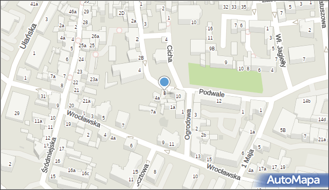Żary, Podwale, 5a, mapa Żary