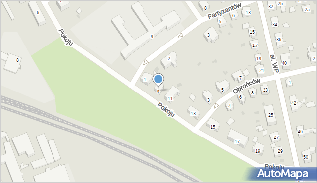Żary, Pokoju, 9, mapa Żary