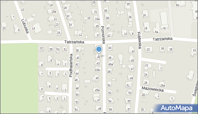 Żary, Pomorska, 41, mapa Żary