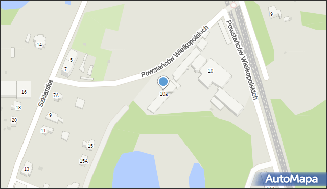 Żary, Powstańców Wielkopolskich, 10a, mapa Żary