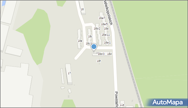 Żary, Powstańców Wielkopolskich, 18d/5, mapa Żary