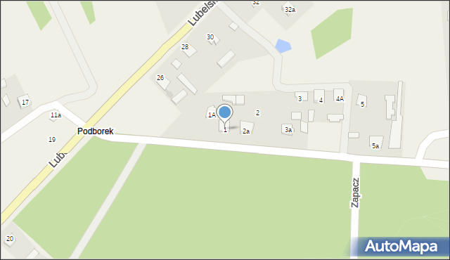 Zarzecze, Podborek, 1, mapa Zarzecze