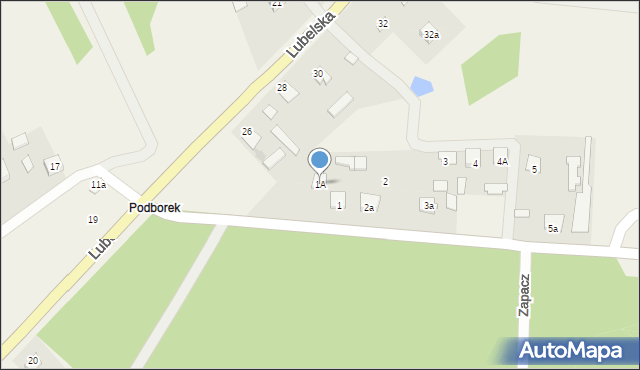 Zarzecze, Podborek, 1A, mapa Zarzecze