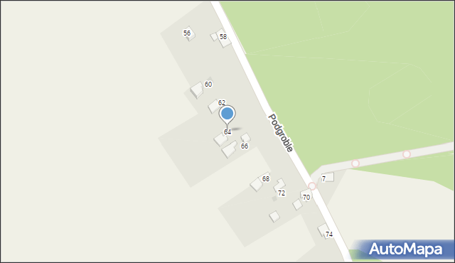 Zarzecze, Podgroble, 64, mapa Zarzecze