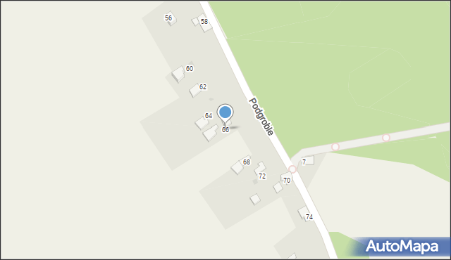 Zarzecze, Podgroble, 66, mapa Zarzecze