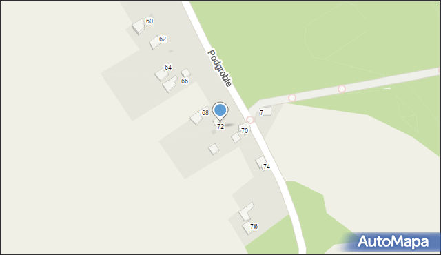 Zarzecze, Podgroble, 72, mapa Zarzecze