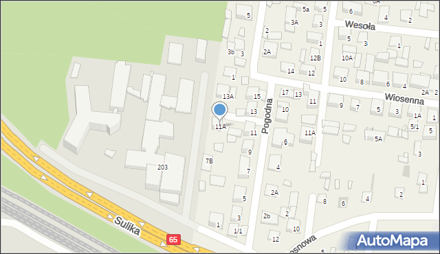 Zaścianki, Pogodna, 11A, mapa Zaścianki