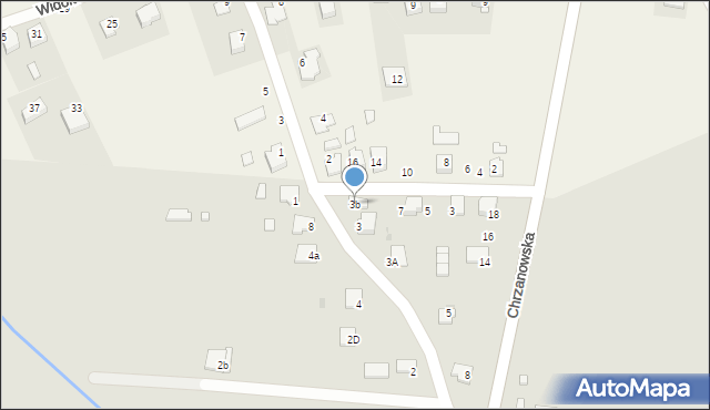 Zator, Polna, 3b, mapa Zator