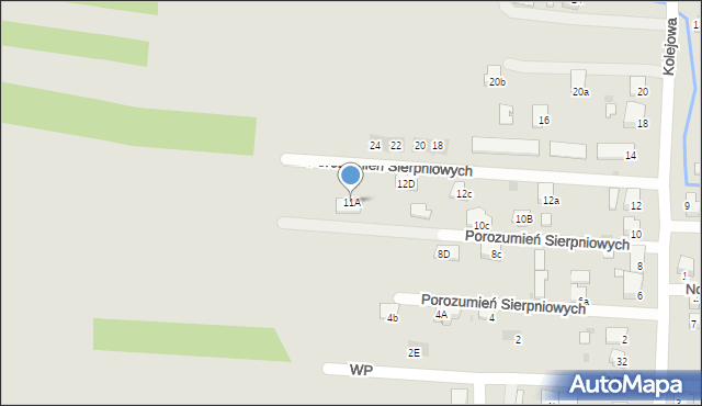 Zator, Porozumień Sierpniowych, 11A, mapa Zator