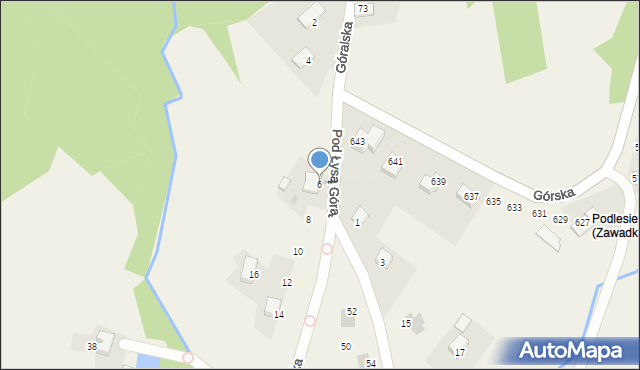 Zawadka, Pod Łysą Górą, 6, mapa Zawadka