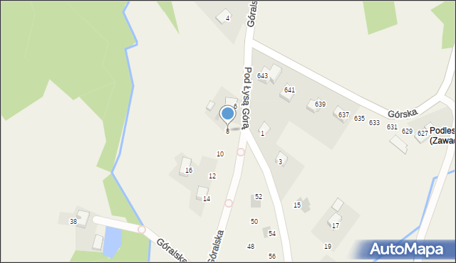 Zawadka, Pod Łysą Górą, 8, mapa Zawadka