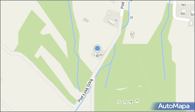 Zawadka, Pod Łysą Górą, 82, mapa Zawadka