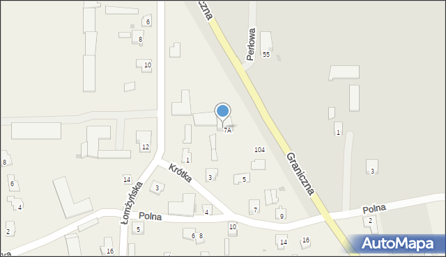 Zawady, Polna, 7B, mapa Zawady