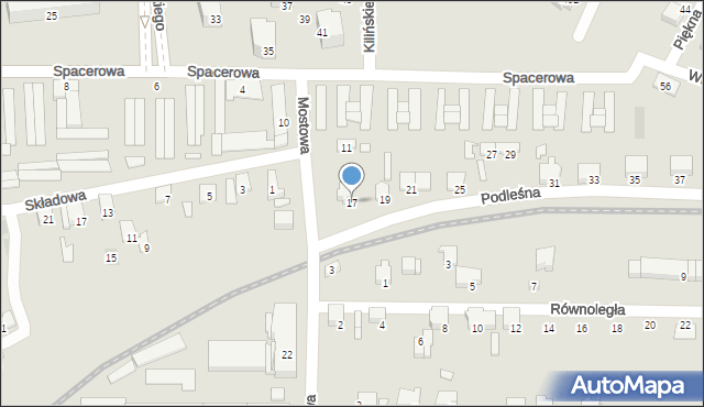 Zawiercie, Podleśna, 17, mapa Zawiercie