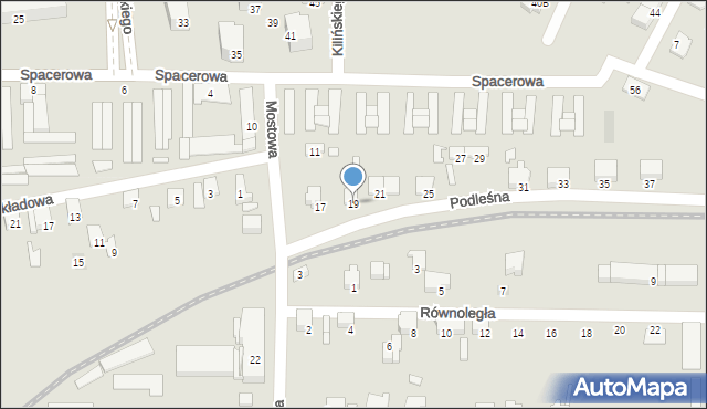 Zawiercie, Podleśna, 19, mapa Zawiercie