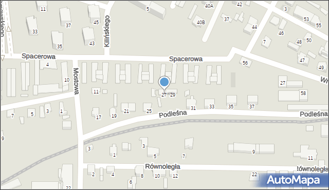 Zawiercie, Podleśna, 27, mapa Zawiercie