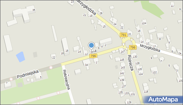 Zawiercie, Podmiejska, 10, mapa Zawiercie