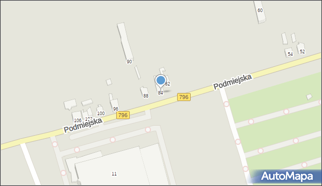 Zawiercie, Podmiejska, 84, mapa Zawiercie