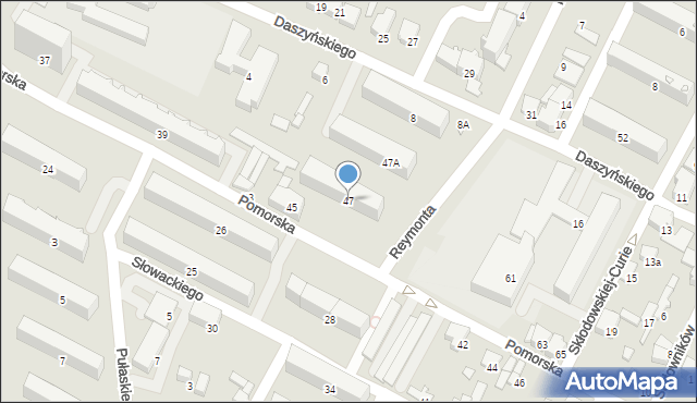 Zawiercie, Pomorska, 47, mapa Zawiercie