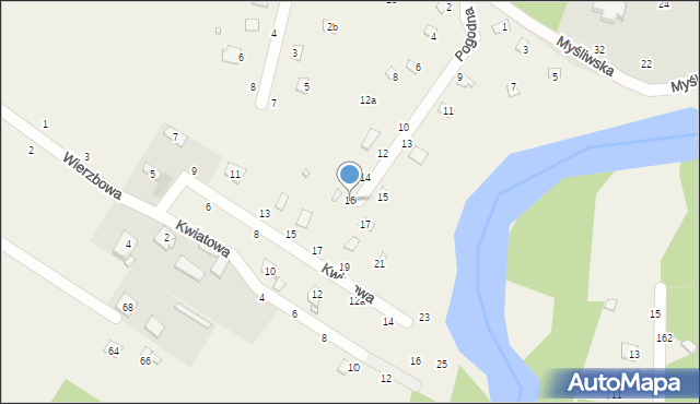 Zawiszyn, Pogodna, 16, mapa Zawiszyn