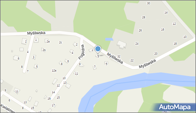 Zawiszyn, Pogodna, 3, mapa Zawiszyn