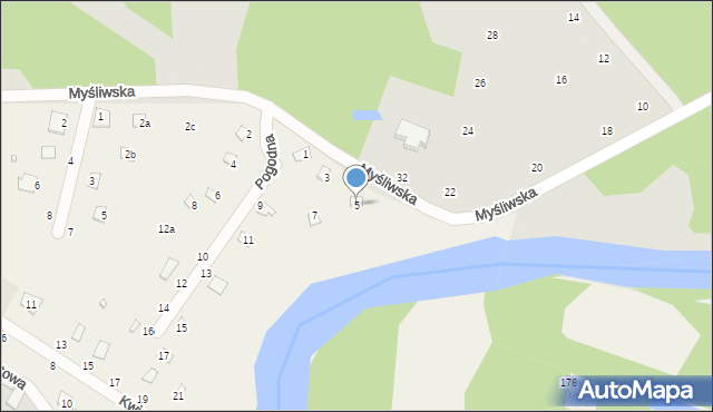 Zawiszyn, Pogodna, 5, mapa Zawiszyn