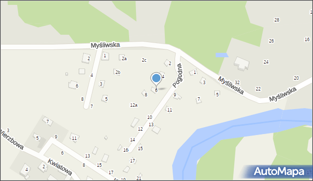 Zawiszyn, Pogodna, 6, mapa Zawiszyn