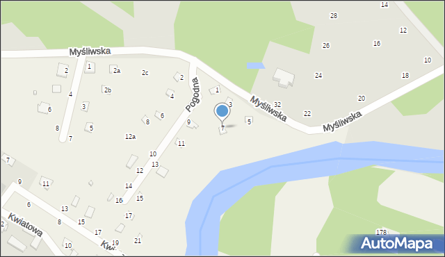 Zawiszyn, Pogodna, 7, mapa Zawiszyn