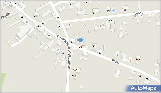 Zbąszyń, Polna, 16, mapa Zbąszyń