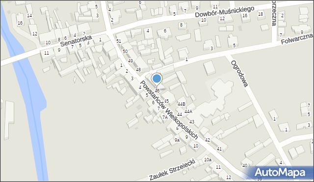 Zbąszyń, Powstańców Wielkopolskich, 46, mapa Zbąszyń