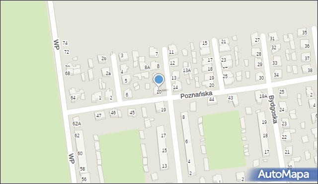 Zbąszynek, Poznańska, 10, mapa Zbąszynek