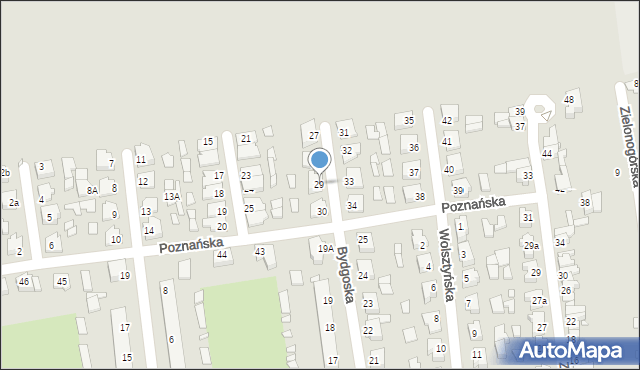 Zbąszynek, Poznańska, 29, mapa Zbąszynek