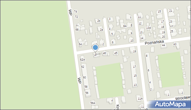Zbąszynek, Poznańska, 47, mapa Zbąszynek