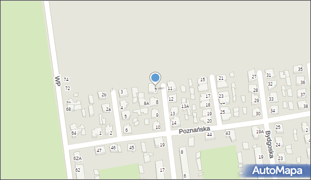 Zbąszynek, Poznańska, 7, mapa Zbąszynek