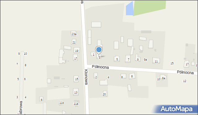 Zbuczyn, Północna, 3, mapa Zbuczyn