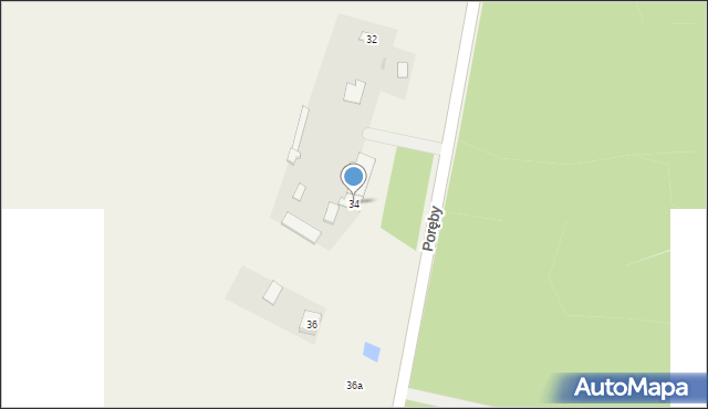Zbuczyn, Poręby, 34, mapa Zbuczyn