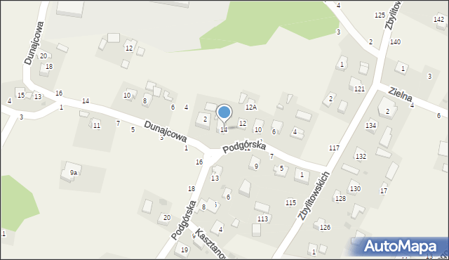Zbylitowska Góra, Podgórska, 14, mapa Zbylitowska Góra