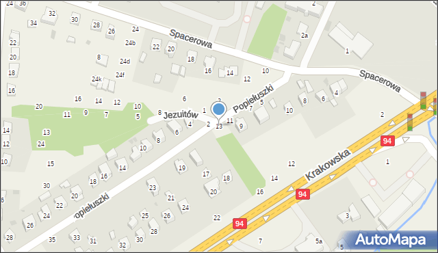 Zbylitowska Góra, Popiełuszki Jerzego, bł. ks., 13, mapa Zbylitowska Góra