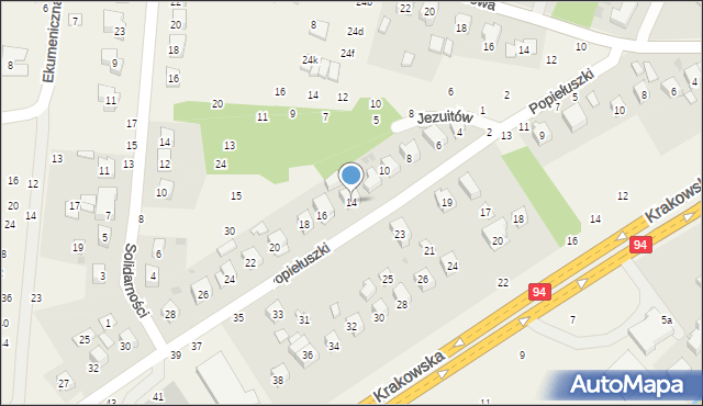 Zbylitowska Góra, Popiełuszki Jerzego, bł. ks., 14, mapa Zbylitowska Góra