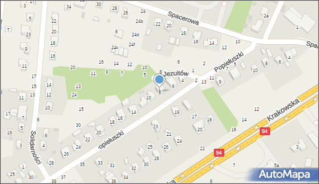 Zbylitowska Góra, Popiełuszki Jerzego, bł. ks., 8, mapa Zbylitowska Góra
